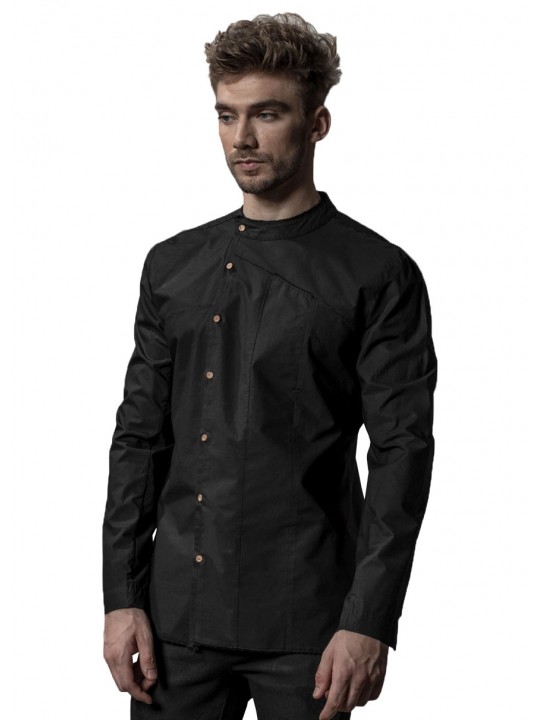 BLACK ASYMMETRICAL SHIRT