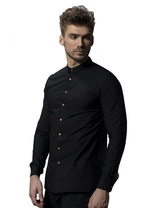 BLACK TINY COLLARED SHIRT