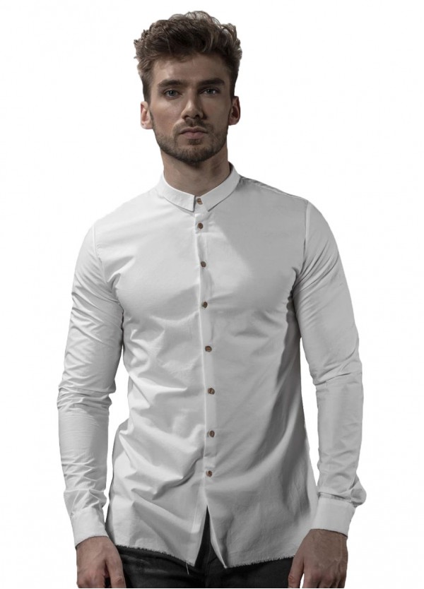 WHITE TINY COLLARED SHIRT